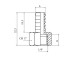 2FU003050 Króciec gwintowany prosty, choinka 6mm-1/4”GW -AG