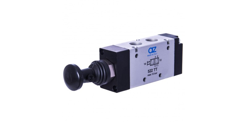 2VR050001 Zawór rozdzielający pneumatyczny ręczny przyciskowy 5/2-1/4”-B (521 TT) AZ